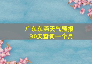 广东东莞天气预报30天查询一个月