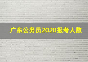 广东公务员2020报考人数