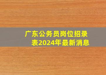 广东公务员岗位招录表2024年最新消息