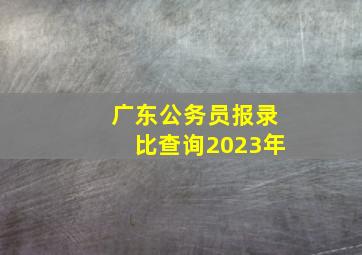 广东公务员报录比查询2023年