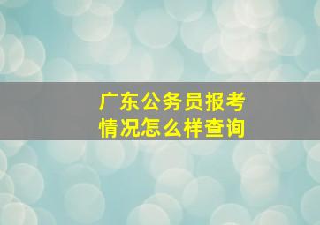 广东公务员报考情况怎么样查询