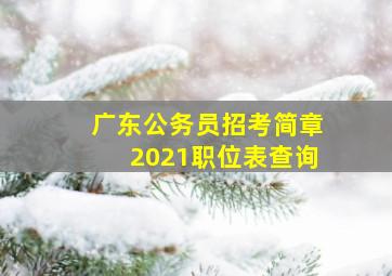 广东公务员招考简章2021职位表查询