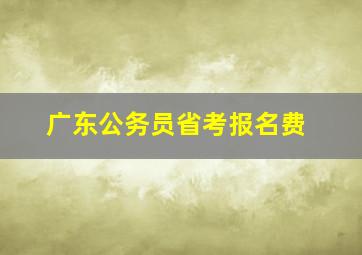 广东公务员省考报名费