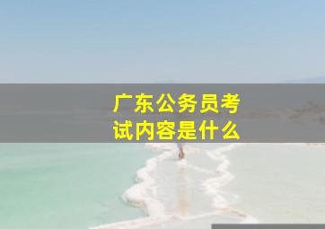 广东公务员考试内容是什么