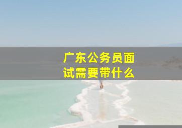 广东公务员面试需要带什么