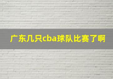 广东几只cba球队比赛了啊