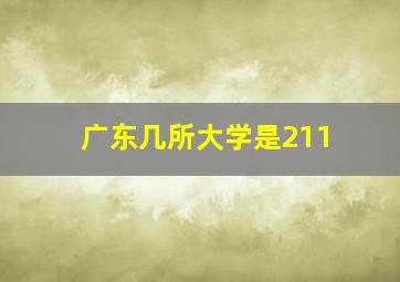 广东几所大学是211