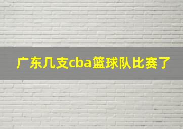 广东几支cba篮球队比赛了