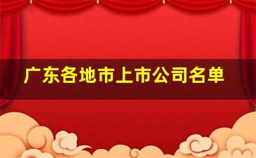 广东各地市上市公司名单