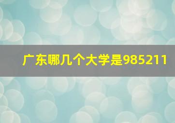 广东哪几个大学是985211