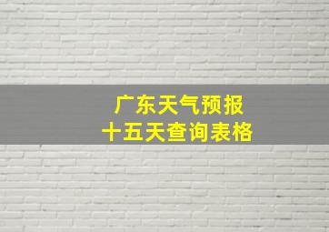 广东天气预报十五天查询表格