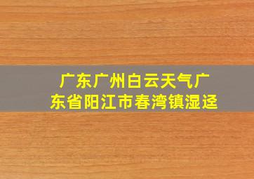 广东广州白云天气广东省阳江市春湾镇湿迳