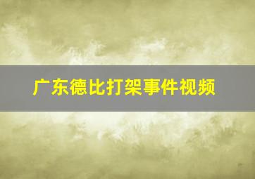 广东德比打架事件视频