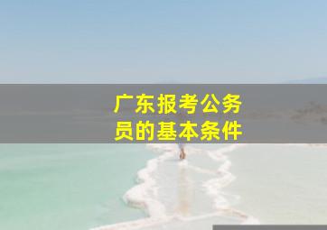 广东报考公务员的基本条件