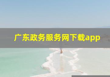 广东政务服务网下载app