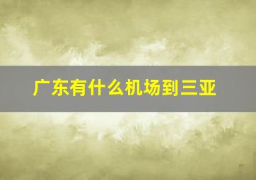 广东有什么机场到三亚