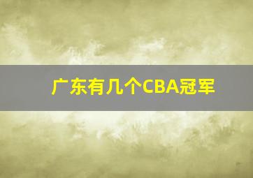 广东有几个CBA冠军