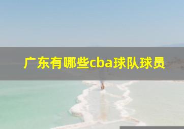 广东有哪些cba球队球员