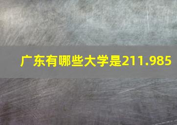 广东有哪些大学是211.985