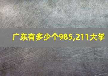 广东有多少个985,211大学