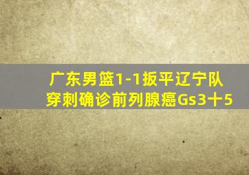 广东男篮1-1扳平辽宁队穿刺确诊前列腺癌Gs3十5