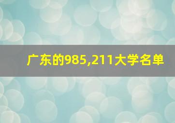 广东的985,211大学名单