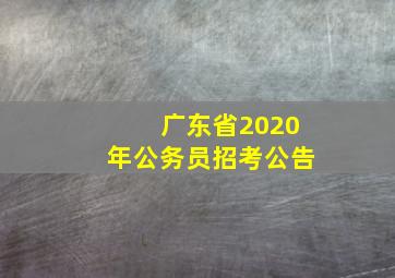 广东省2020年公务员招考公告