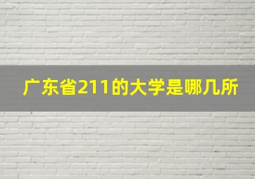 广东省211的大学是哪几所