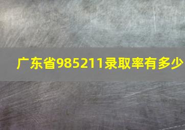 广东省985211录取率有多少