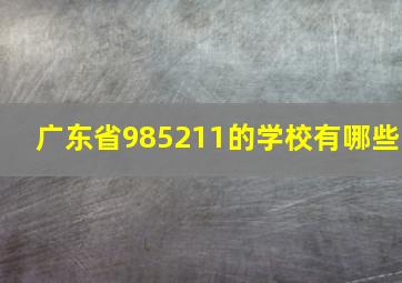 广东省985211的学校有哪些