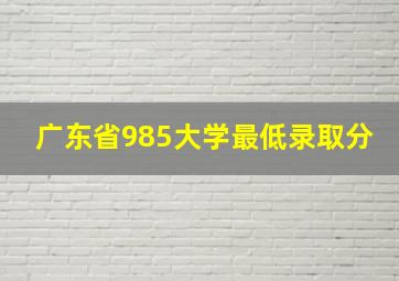 广东省985大学最低录取分