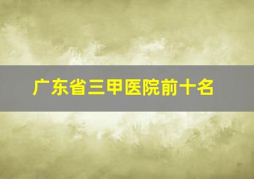 广东省三甲医院前十名