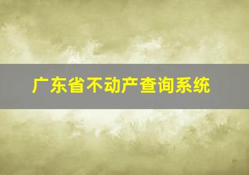 广东省不动产查询系统