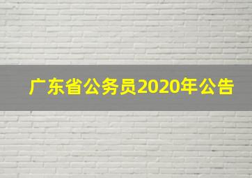 广东省公务员2020年公告