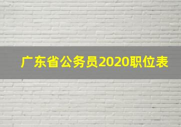 广东省公务员2020职位表