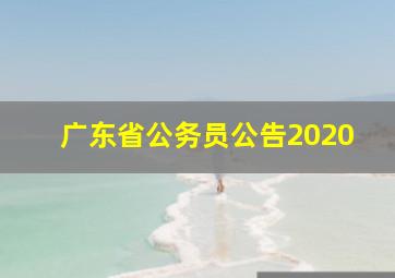 广东省公务员公告2020