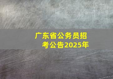 广东省公务员招考公告2025年