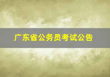 广东省公务员考试公告