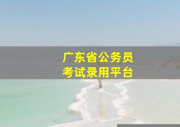 广东省公务员考试录用平台