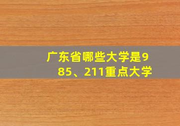 广东省哪些大学是985、211重点大学