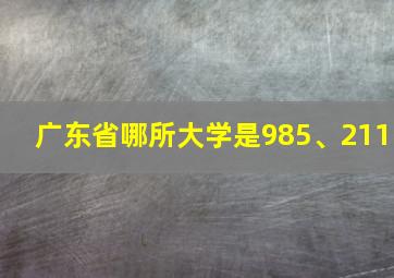 广东省哪所大学是985、211