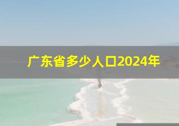 广东省多少人口2024年