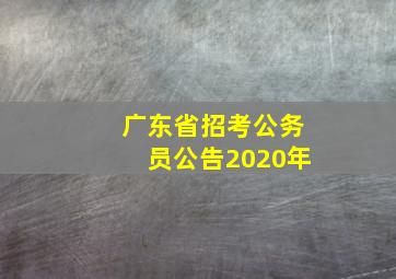 广东省招考公务员公告2020年