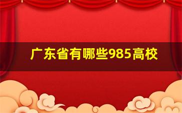 广东省有哪些985高校