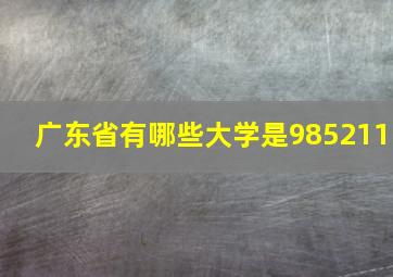 广东省有哪些大学是985211