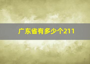 广东省有多少个211