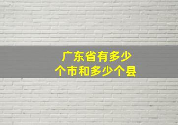 广东省有多少个市和多少个县