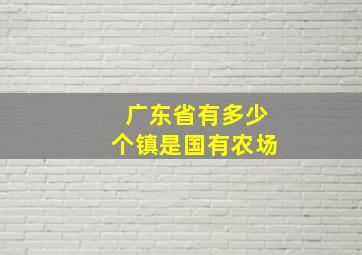 广东省有多少个镇是国有农场