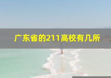 广东省的211高校有几所