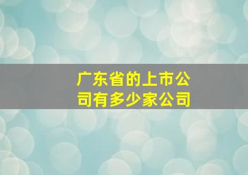 广东省的上市公司有多少家公司